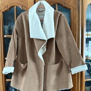 Bagatelle -Tan Teddy Jacket with White Trim -Beautiful warm coat -Brand New